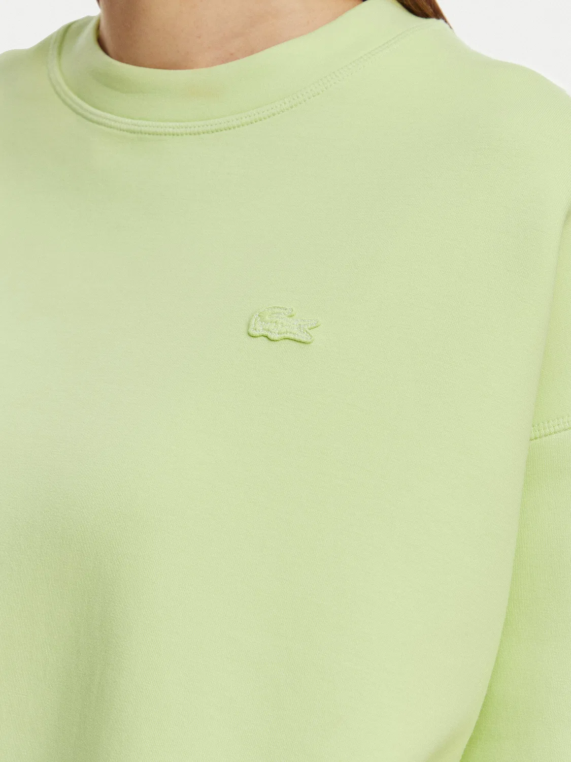 Женский свитшот оверсайз Lacoste, светло-зеленый — фото 4