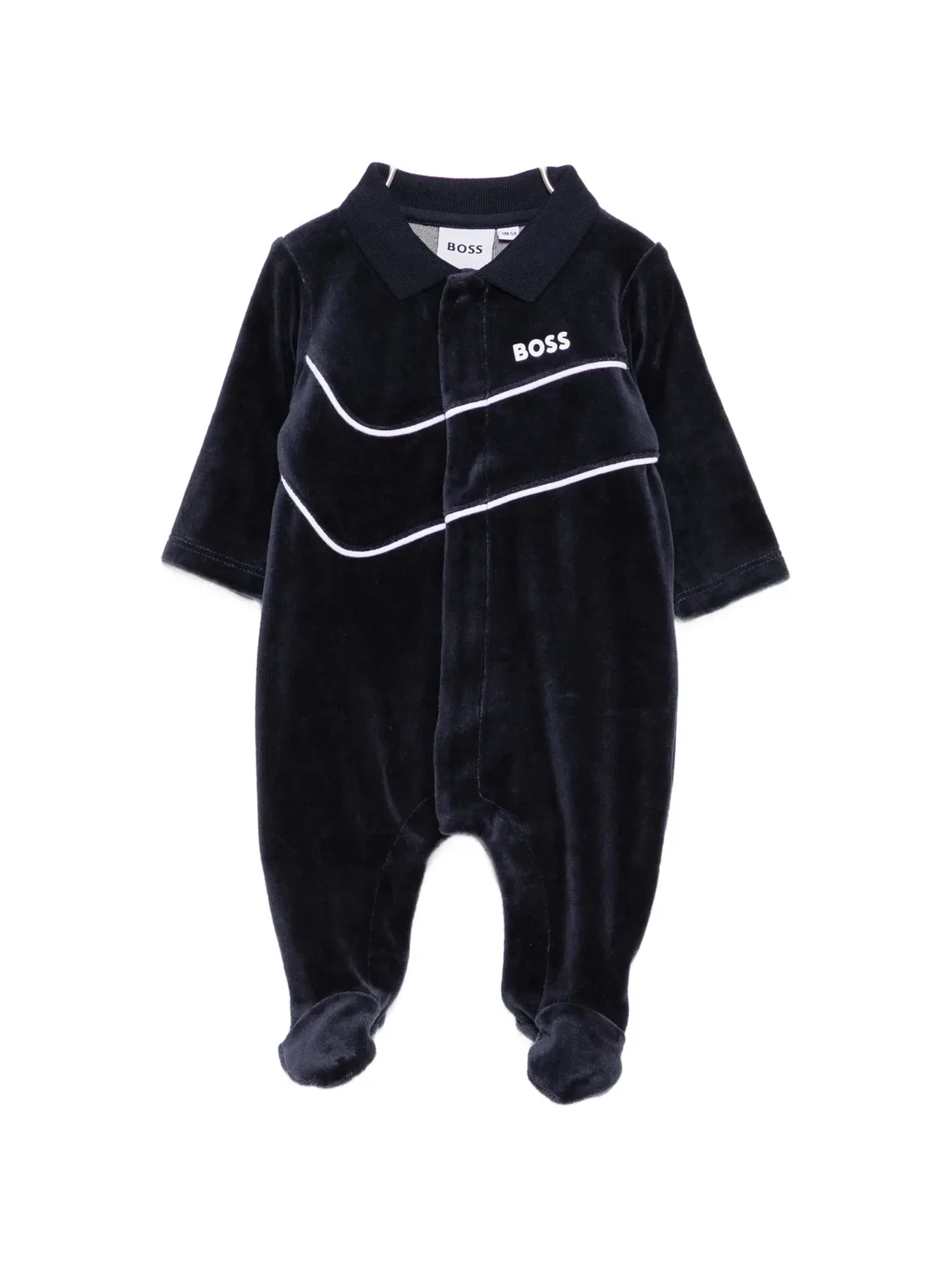 Велюровая пижама с логотипом Boss Kidswear, синий