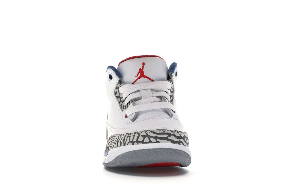 Детские кроссовки Lifestyle с принтом Jordan 3 Retro Jordan, White/Varsity Red-True Blue — фото 2