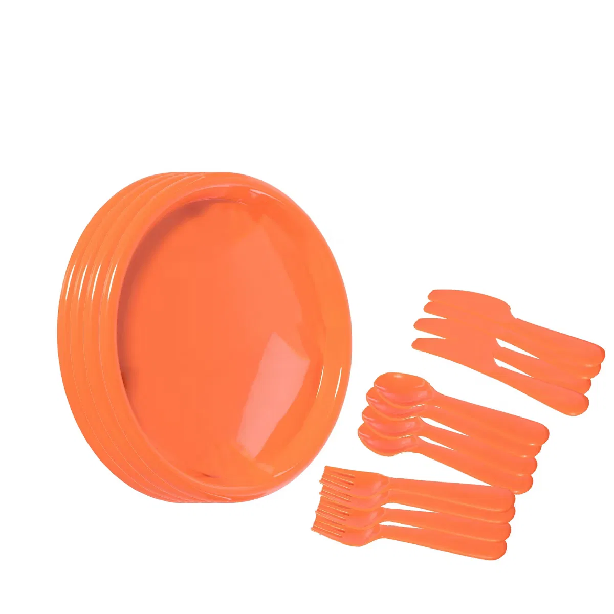 Набор посуды для детей 25 см прочный 192 предмета Basicwise, Orange 48 Sets