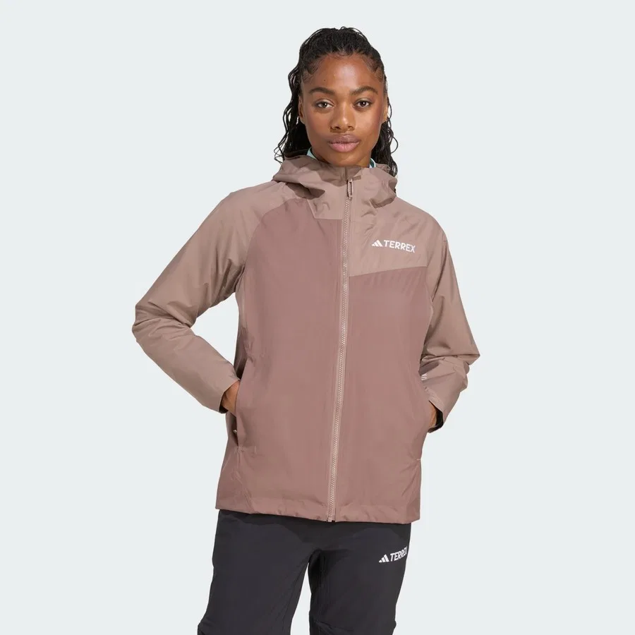 Женская ветрозащитная куртка с капюшоном Terrex Multi 2L RAIN.RDY adidas, Коричневый