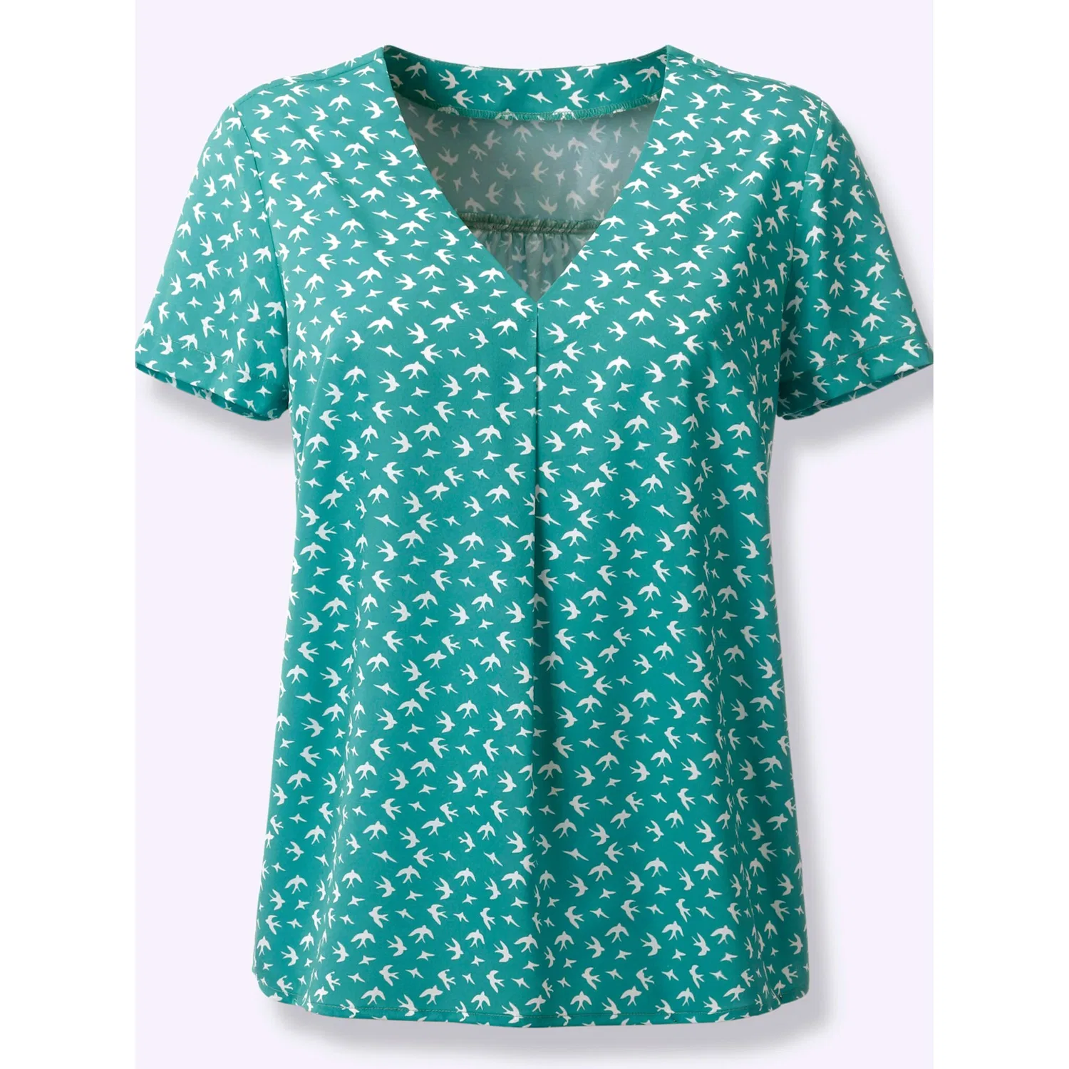 Женская блуза с принтом ласточек Classic Basics, Lagoon Print — фото 3