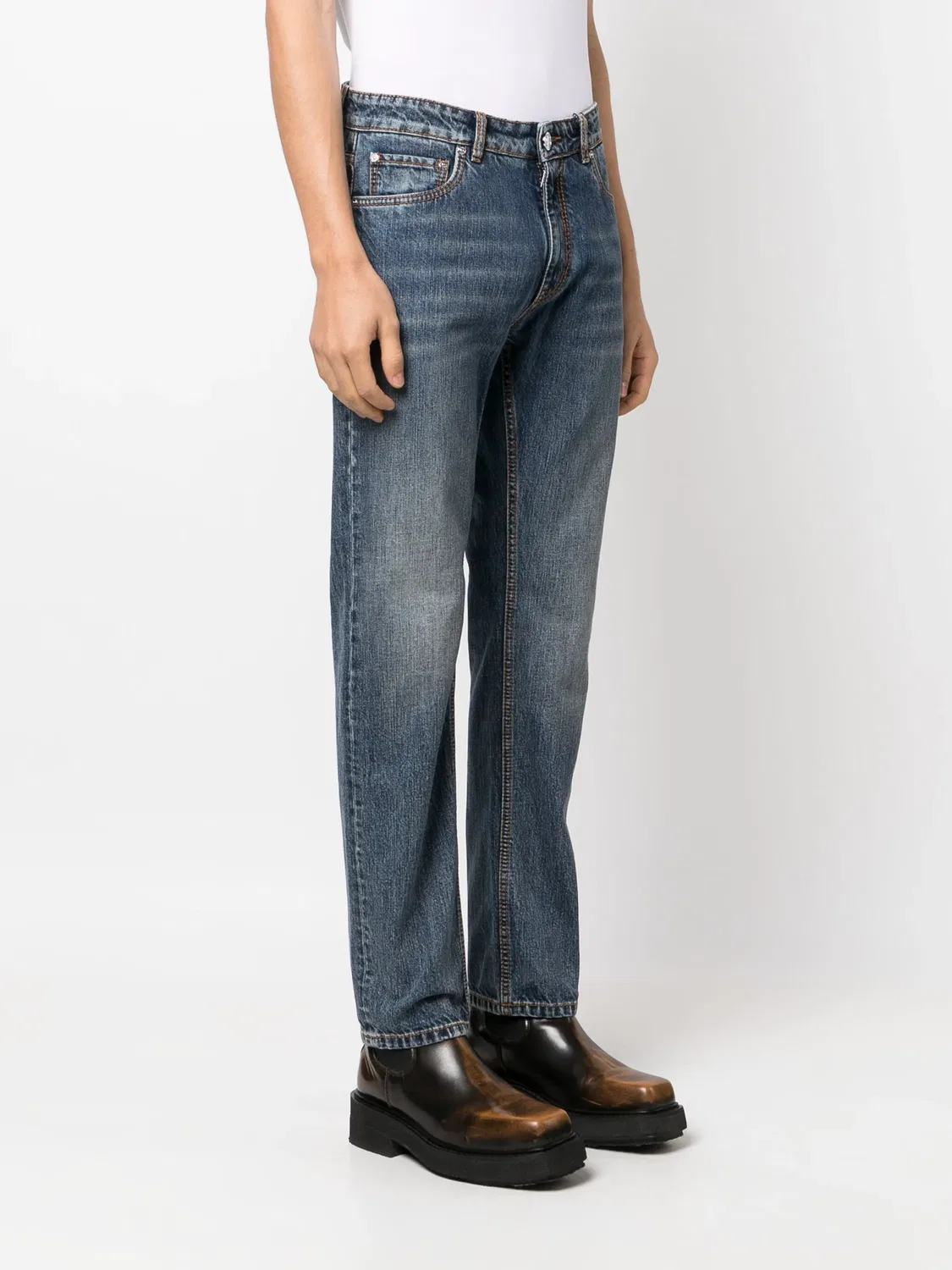 Джинсы с силуэтом Slim с мотивом Пегас ETRO, синий — фото 3