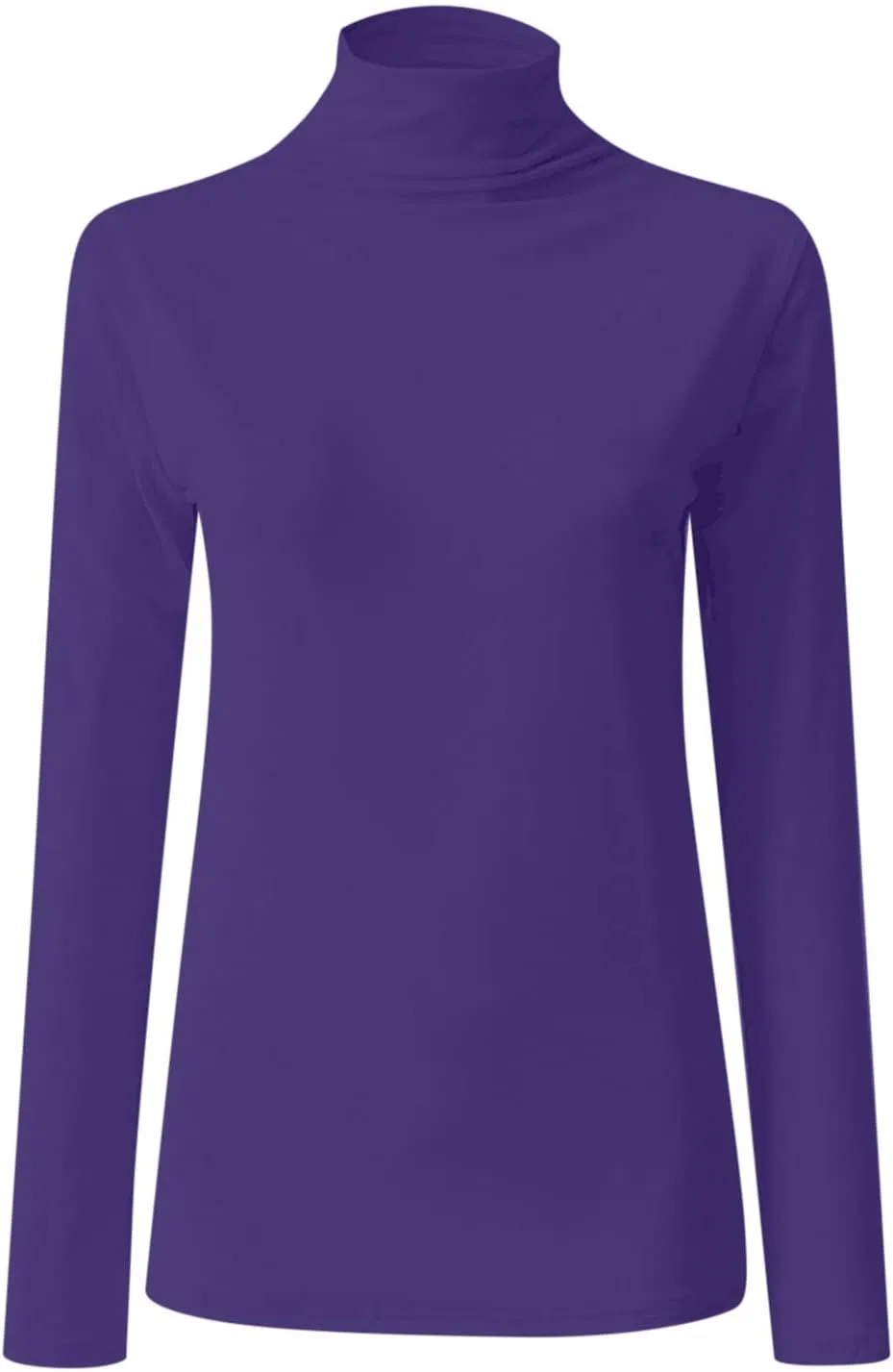 Женская облегающая футболка с длинным рукавом водолазка Generic, Purple — фото 4