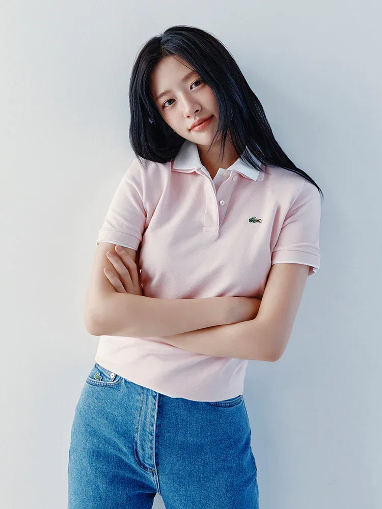 Женская футболка поло Lacoste PF7839-56G ADY, светло-розовый — фото 4