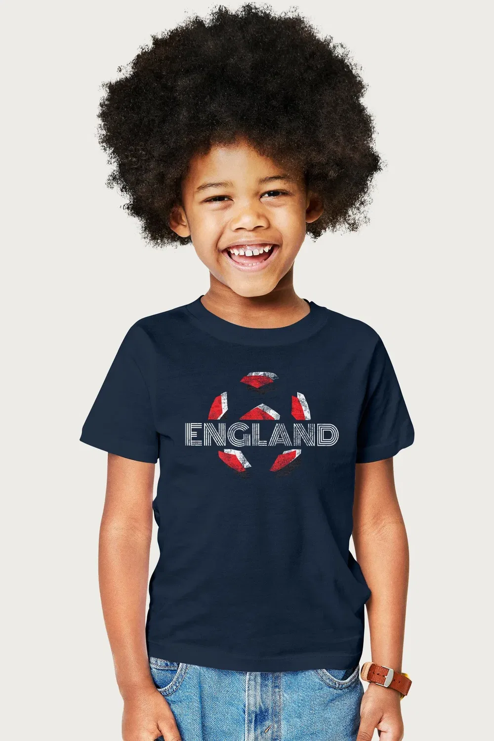 Футболка с принтом England Retro Ball Art World Cup Coto7, Navy