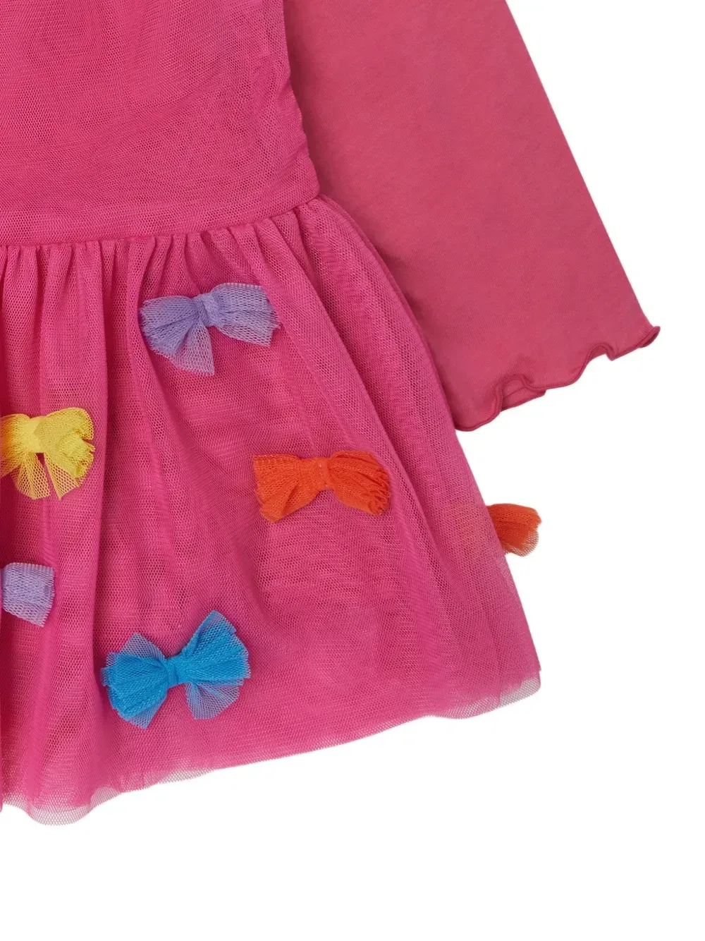 Платье с длинными рукавами и бантом Stella McCartney Kids, розовый — фото 3