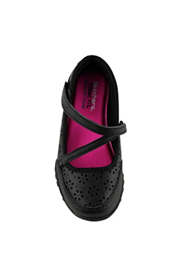 Детские кроссовки для девочек с принтом Breathe Easy Playground Skechers, Black — фото 3