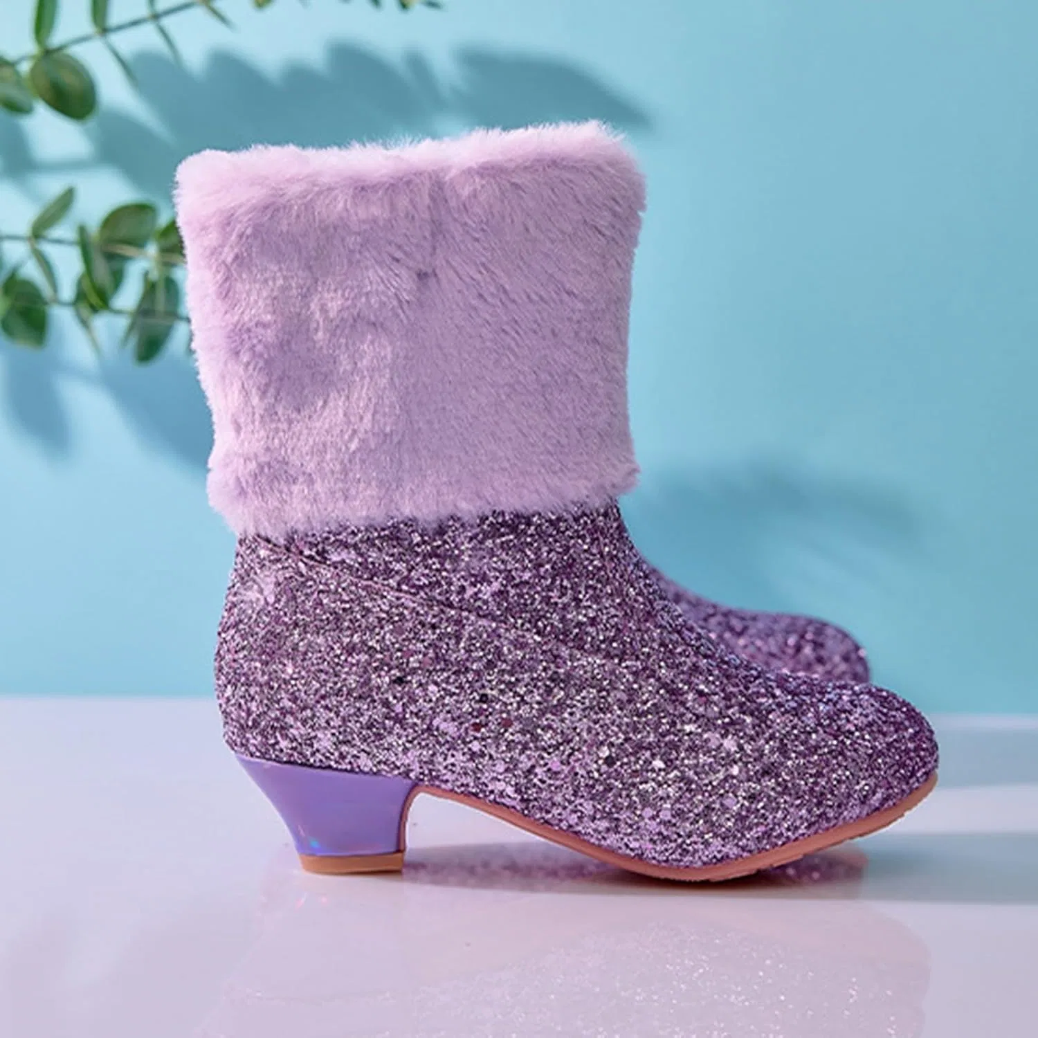 Детские сапоги для девочек с блестками Cowgirl Boots, Purple — фото 3