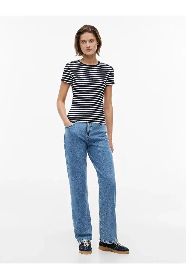Женская футболка с принтом Tommy Hilfiger, Navy Blue-White