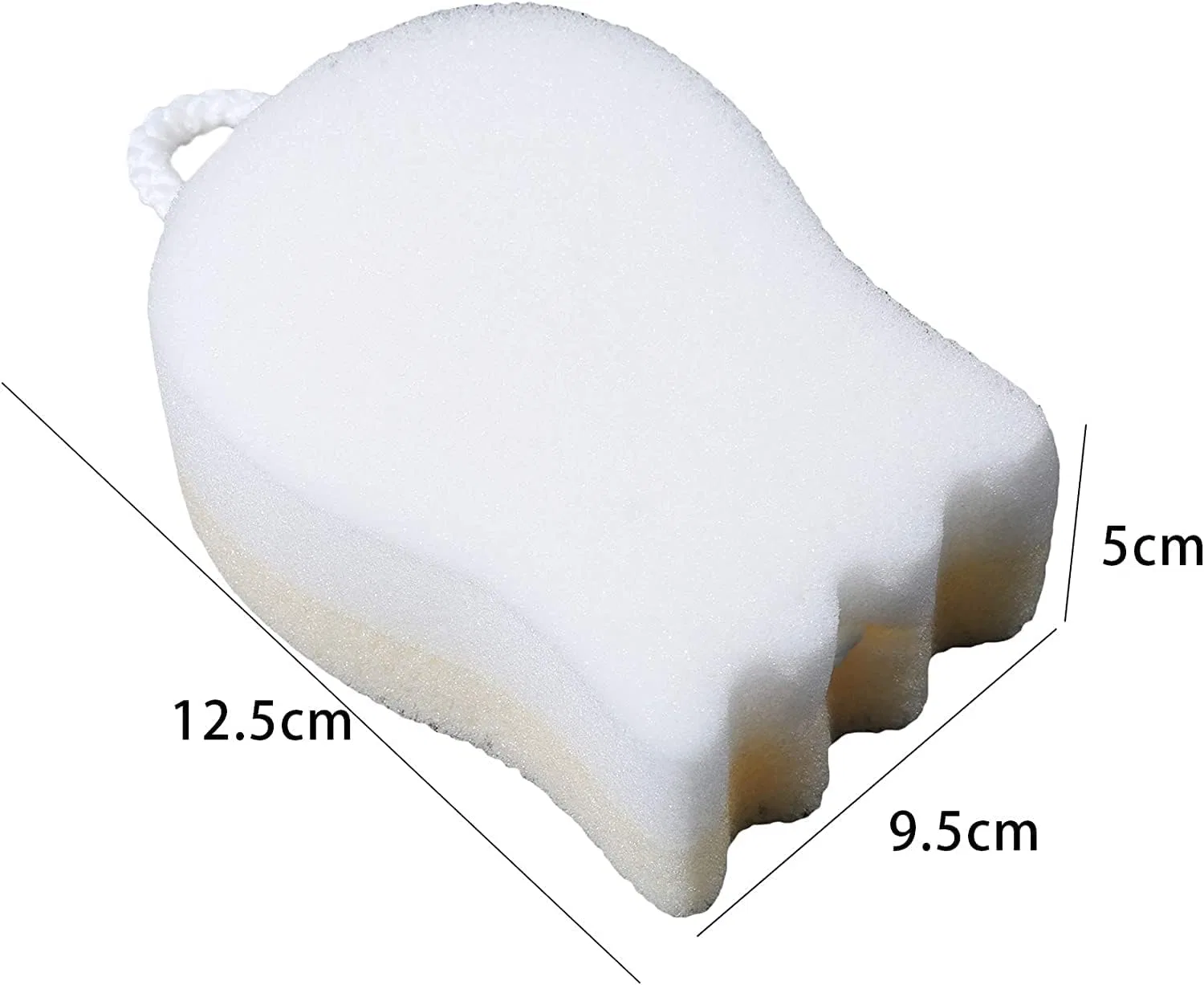 Мочалка для ванны, мягкая, из пенополиуретана и полиэстера, 12.5 x 9.5 x 5 см, 6 г Generic — фото 2