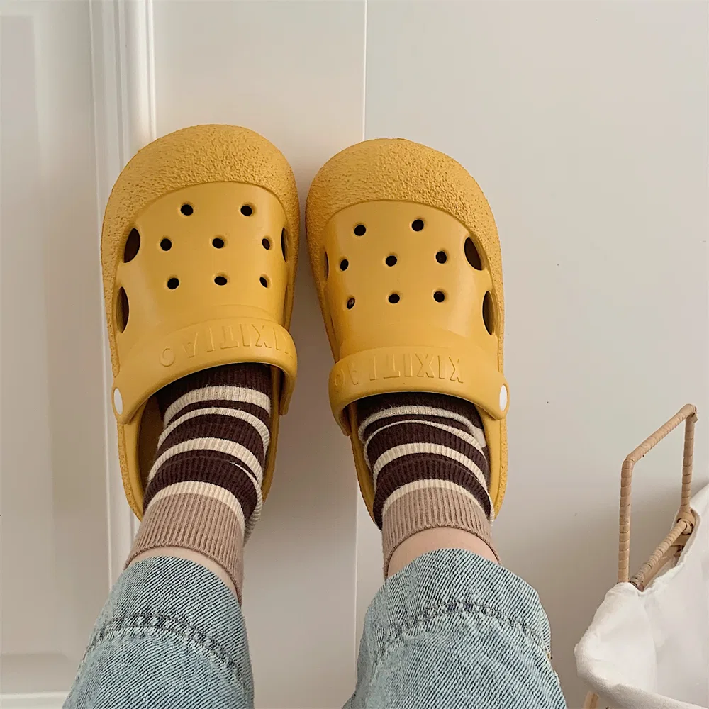 Детские тапочки-сандалии с тонкими ремешками Unisex XIXITIAO, Ginger Yellow — фото 3