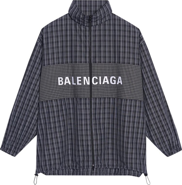 

Куртка Balenciaga Checkered Nylon Track Suit Jacket 'Black', черный