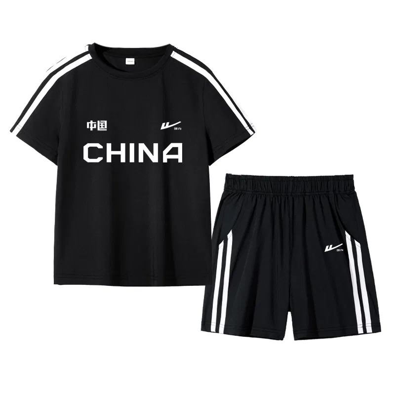 Детский комплект спортивной одежды, с принтом, Black/H China and Standard-Black/H Silicone Huili White K, WARRIOR