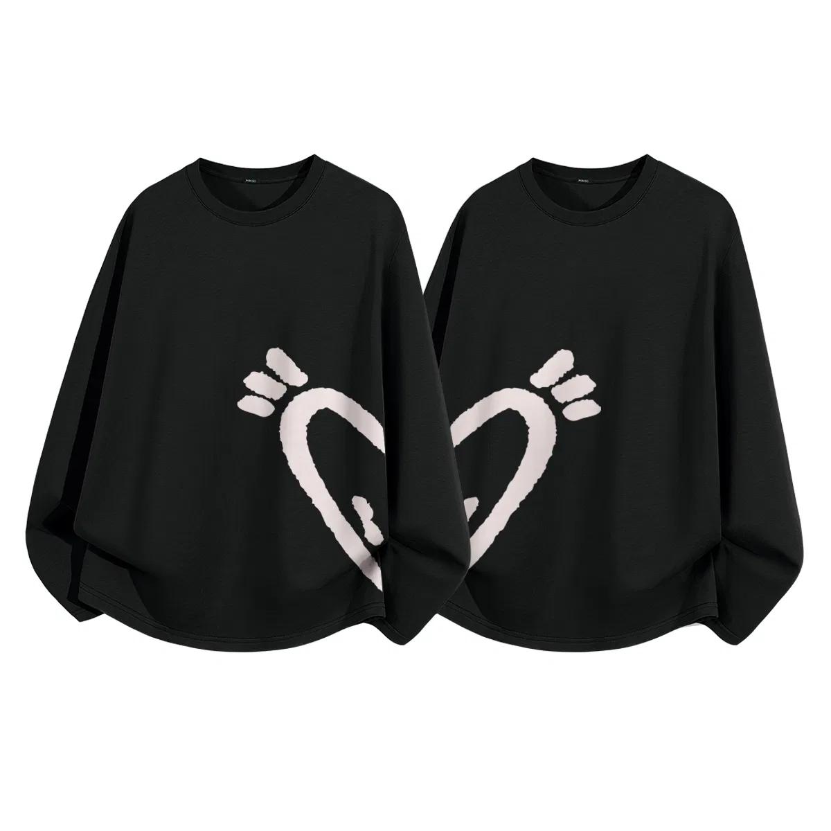 Детская футболка с принтом MINISO, 2 Pack Burgundy (Large Fleece Heart Bottom Left)+Burgundy (Large Plush Heart Bottom Right) — фото 3