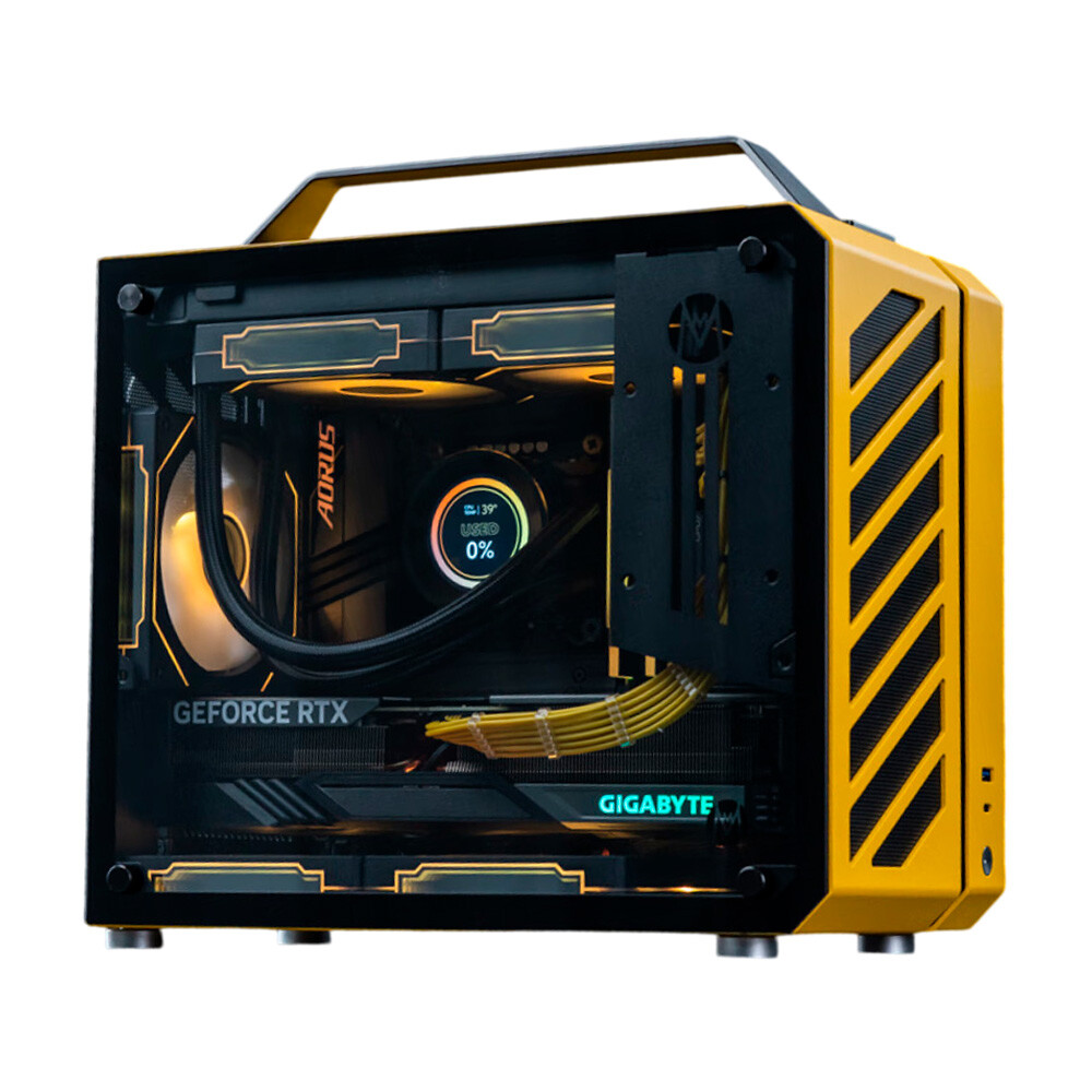 

Системный блок Gigabyte, 32 ГБ/1 ТБ, Core i7-14700KF, RTX 4070 Ti Super, C28 AIR Case, чёрный/жёлтый