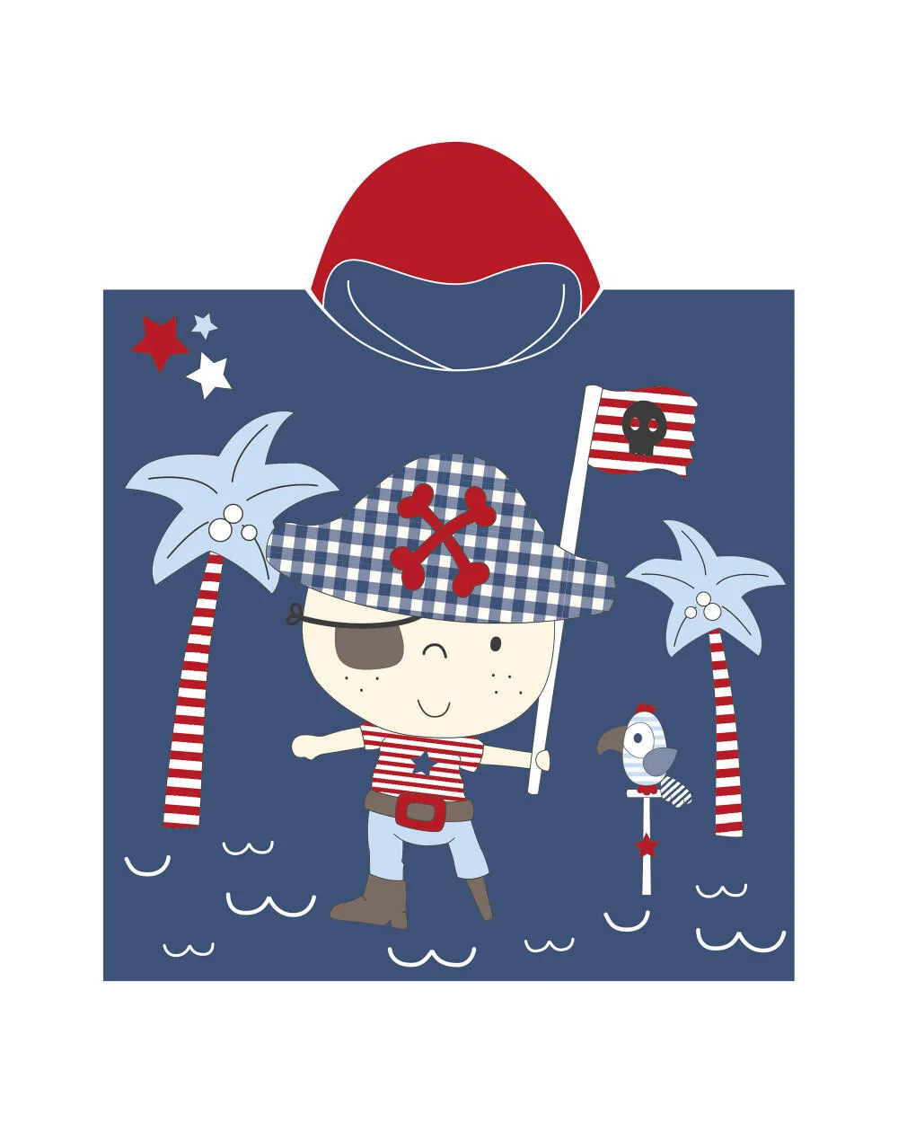 Детский пончо с капюшоном Piratenponcho Sun & Surf, Bunt