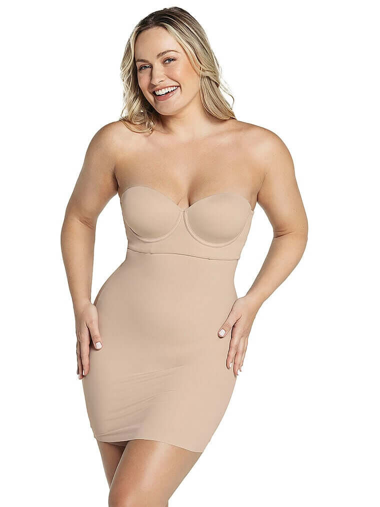 

Корректирующая юбка с шортами Leonisa Shapewear Undetectable Shaping Slip, бежевый