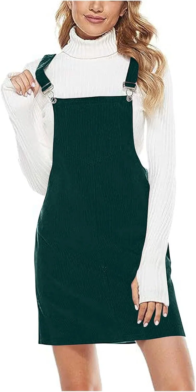 Женский мини-сарафан на бретелях Corduroy, Green