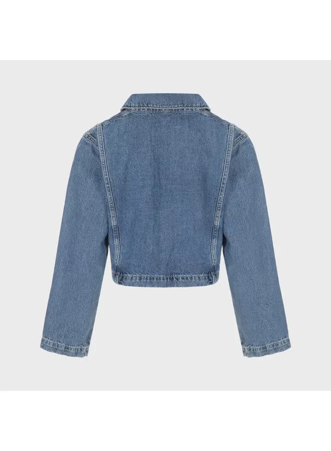 Рубашка хлопковая джинсовая Zara, синий — фото 3