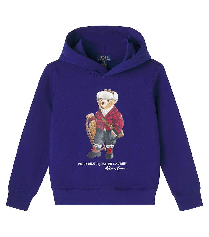 

Хлопковый худи с изображением медведя Поло Polo Ralph Lauren Kids, Hol25 Bear Fall Royale