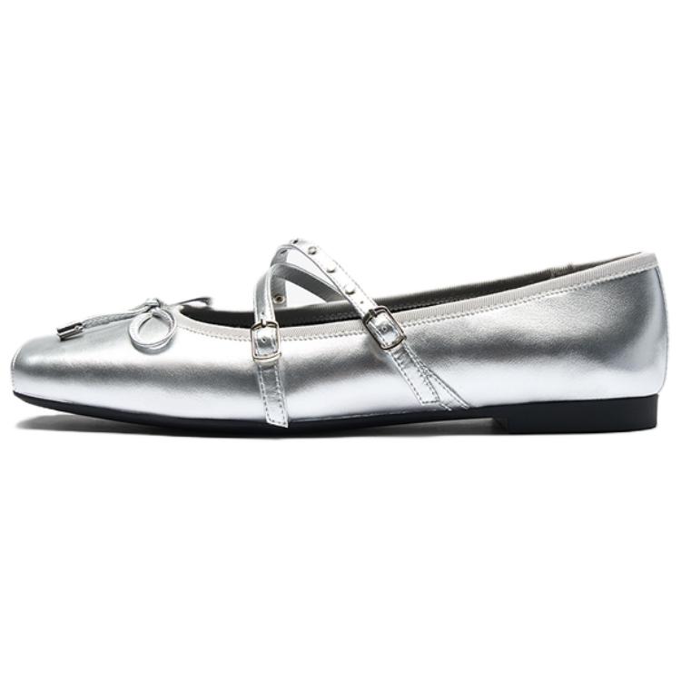LE SAUNDA Мэри Джейн туфли женские металлик черные, цвет Metallic Black BKK — фото 2