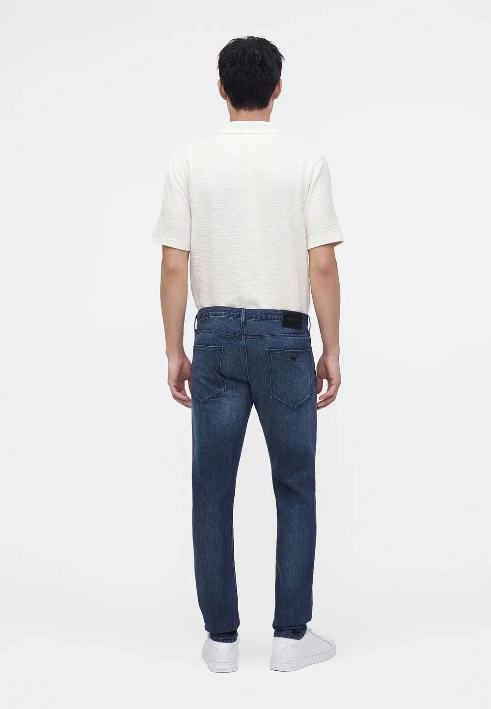 Брюки с карманами - джинсы зауженного кроя Emporio Armani, Medium Blue Denim — фото 3