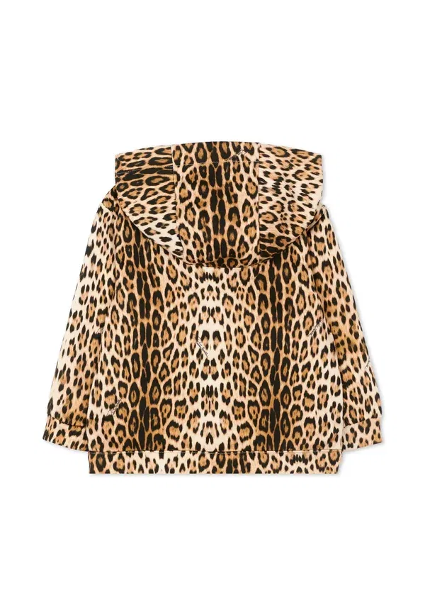 Толстовка с капюшоном с принтом Animal print Zip-up sweatshirt Roberto Cavalli Junior, Brown, коричневый — фото 2