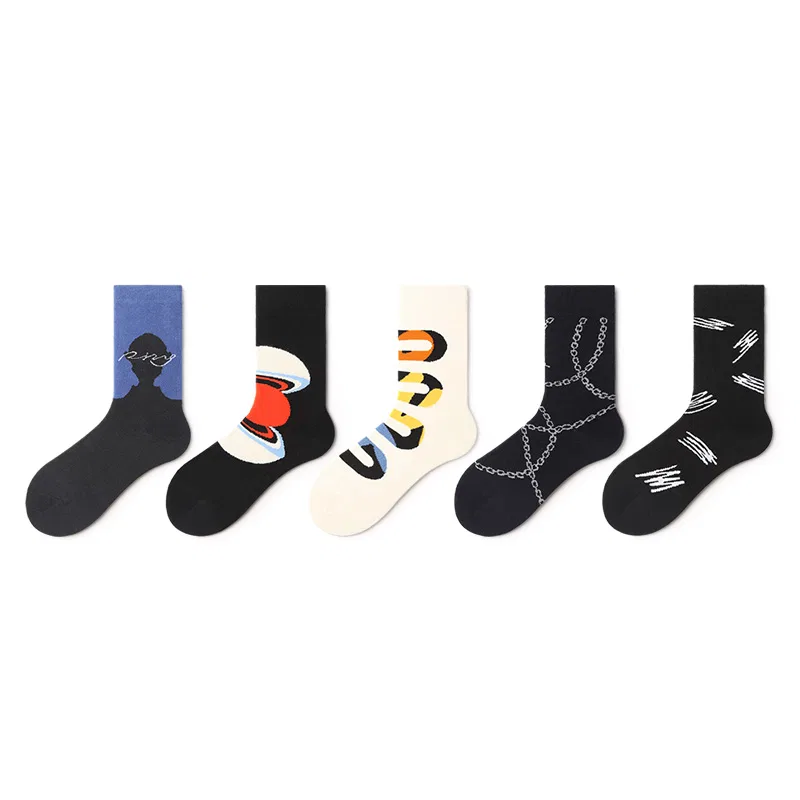 Детские носки с цепочкой, комплект из 5 пар, Primeet, Chain Trendy Socks