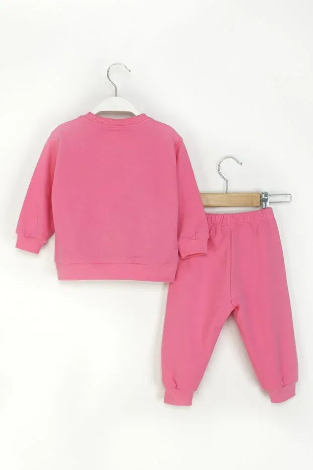 Детский комплект для девочек с принтом Heart Tracksuit Set Dmb Boys & Girls, Fuchsia — фото 2