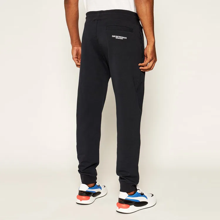 Трикотажные спортивные штаны, модель с манжетами, EMPORIO ARMANI, Navy Blue — фото 4