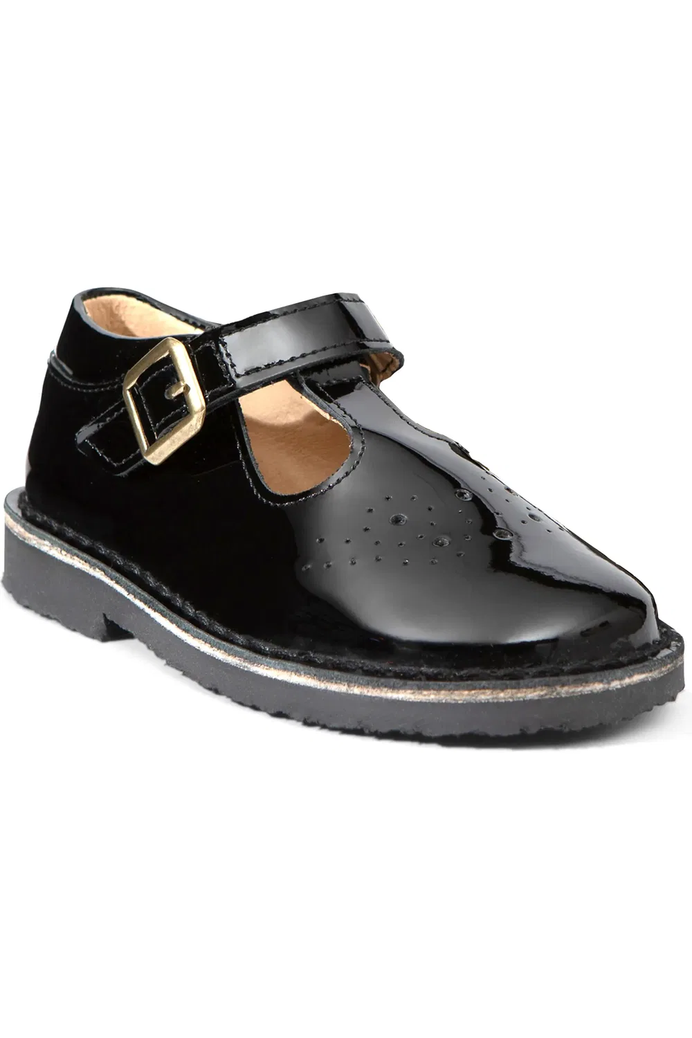 Детские сандалии brogue с пряжкой Penny Young Soles, Black Patent