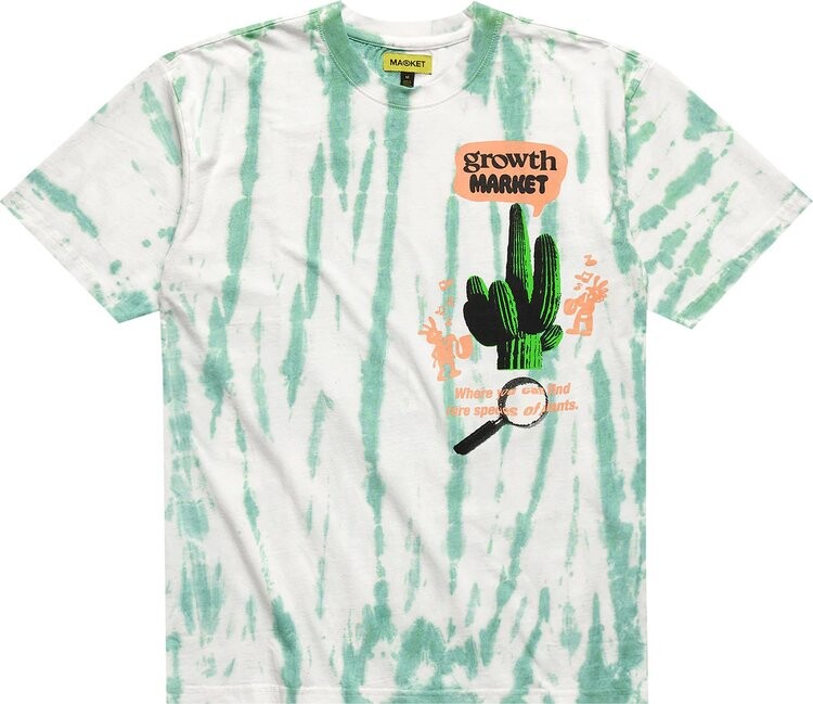 

Футболка Market Growth Tie Dye Tee 'Green Stripe Tie Dye', разноцветный