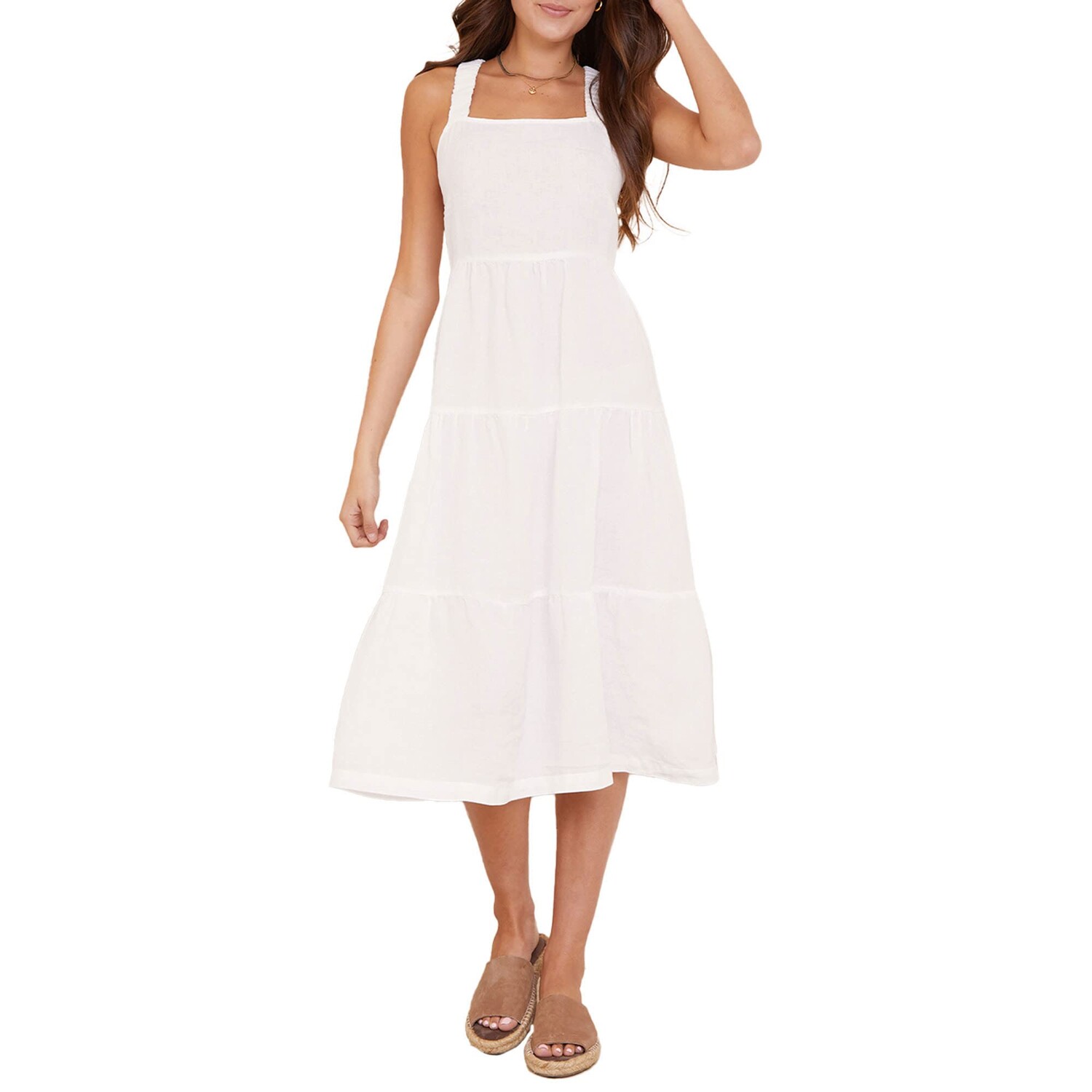 

Платье bella dahl, Scrunch Strap Tiered Midi Dress