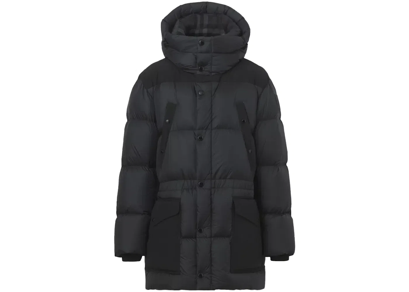 Мужское пуховое пальто с принтом Burberry, Charcoal Grey