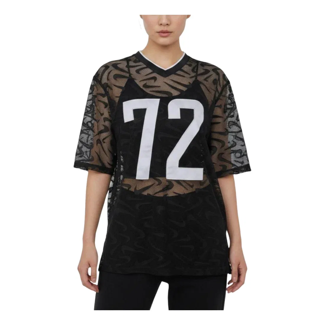 Женская джерси Nike Sportswear Chill Lace Oversized Jersey Black White, черный