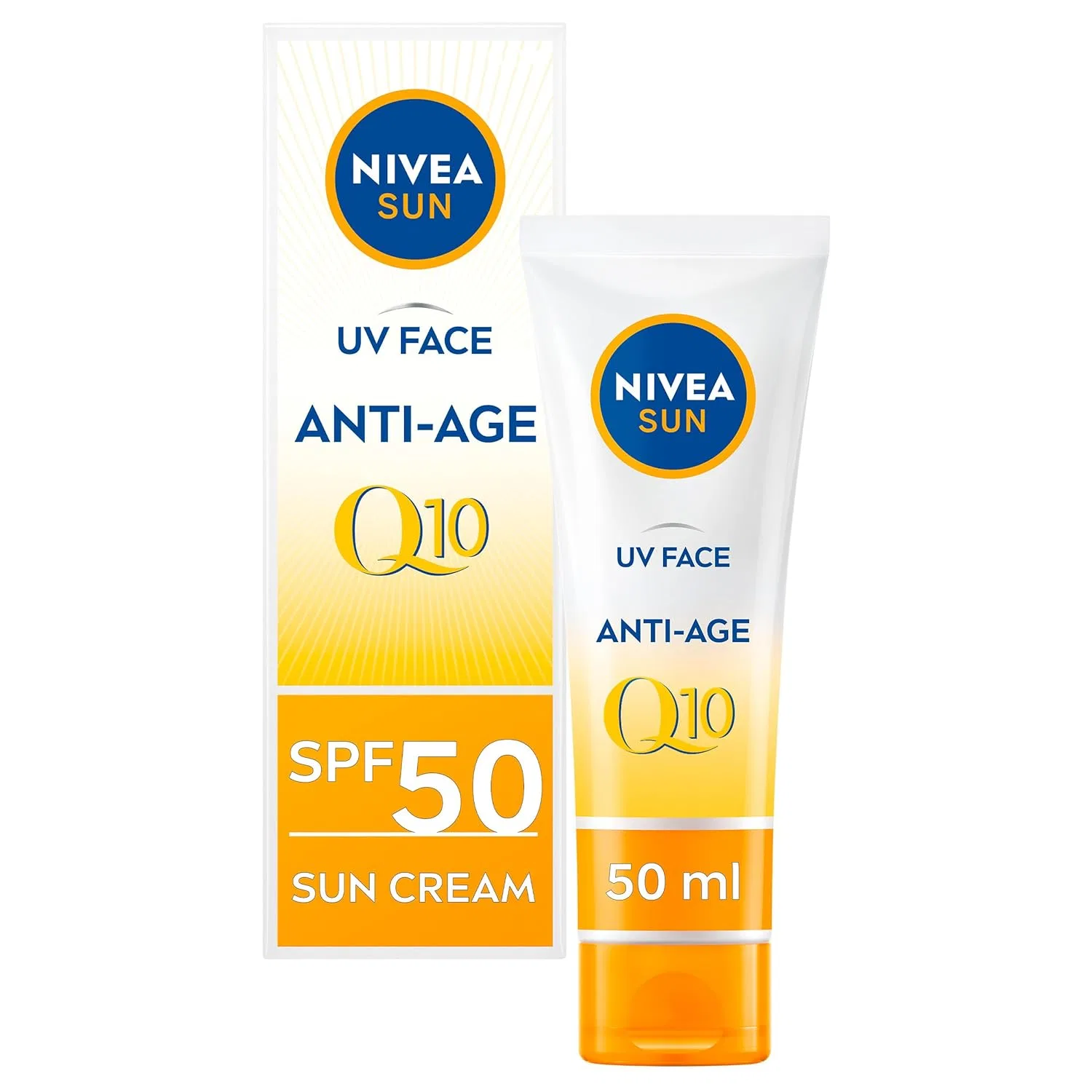 No brand Солнцезащитный крем для лица SPF50 Q10 Anti-Age, NIVEA, 50 мл