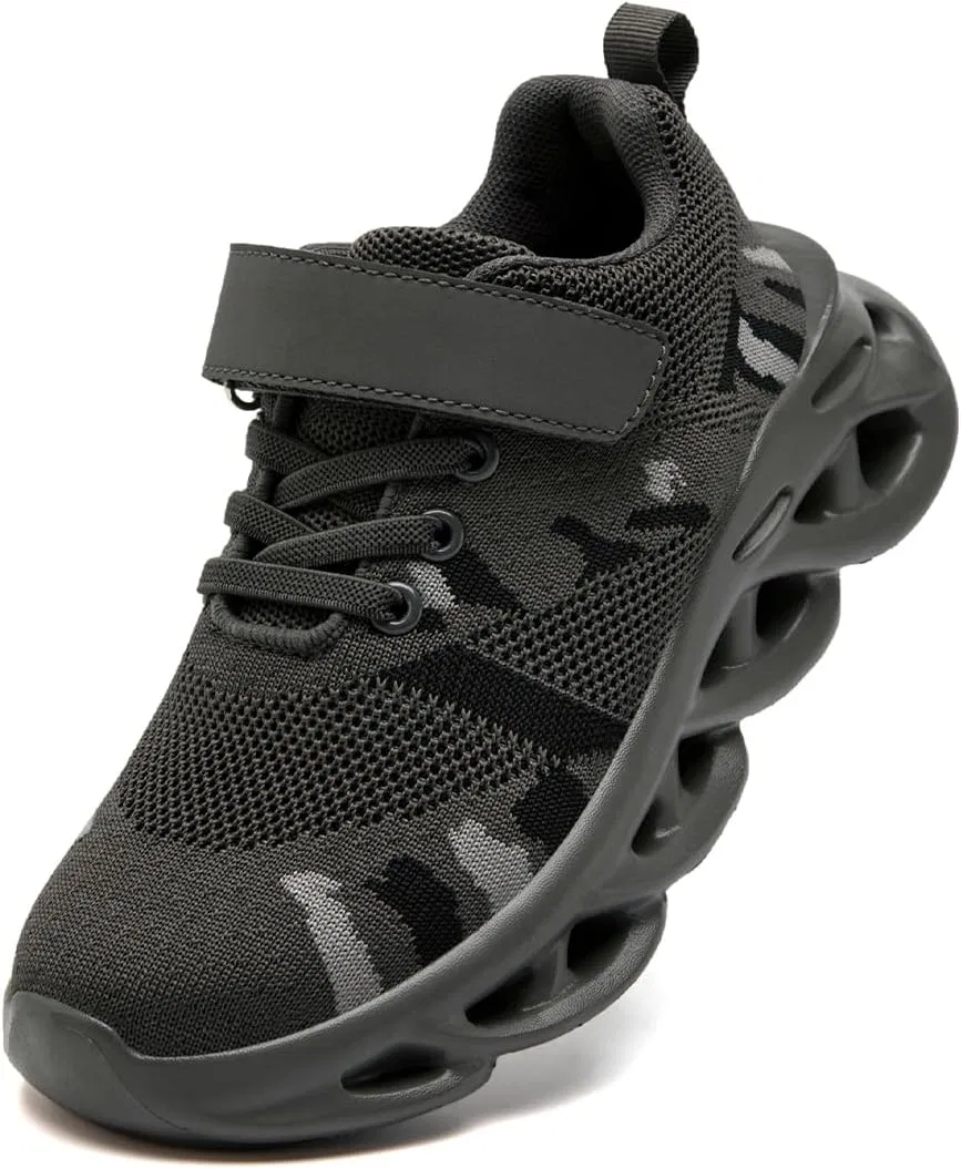 Детские кроссовки для мальчиков с камуфляжным принтом GLYGML, Dark Gray Camo
