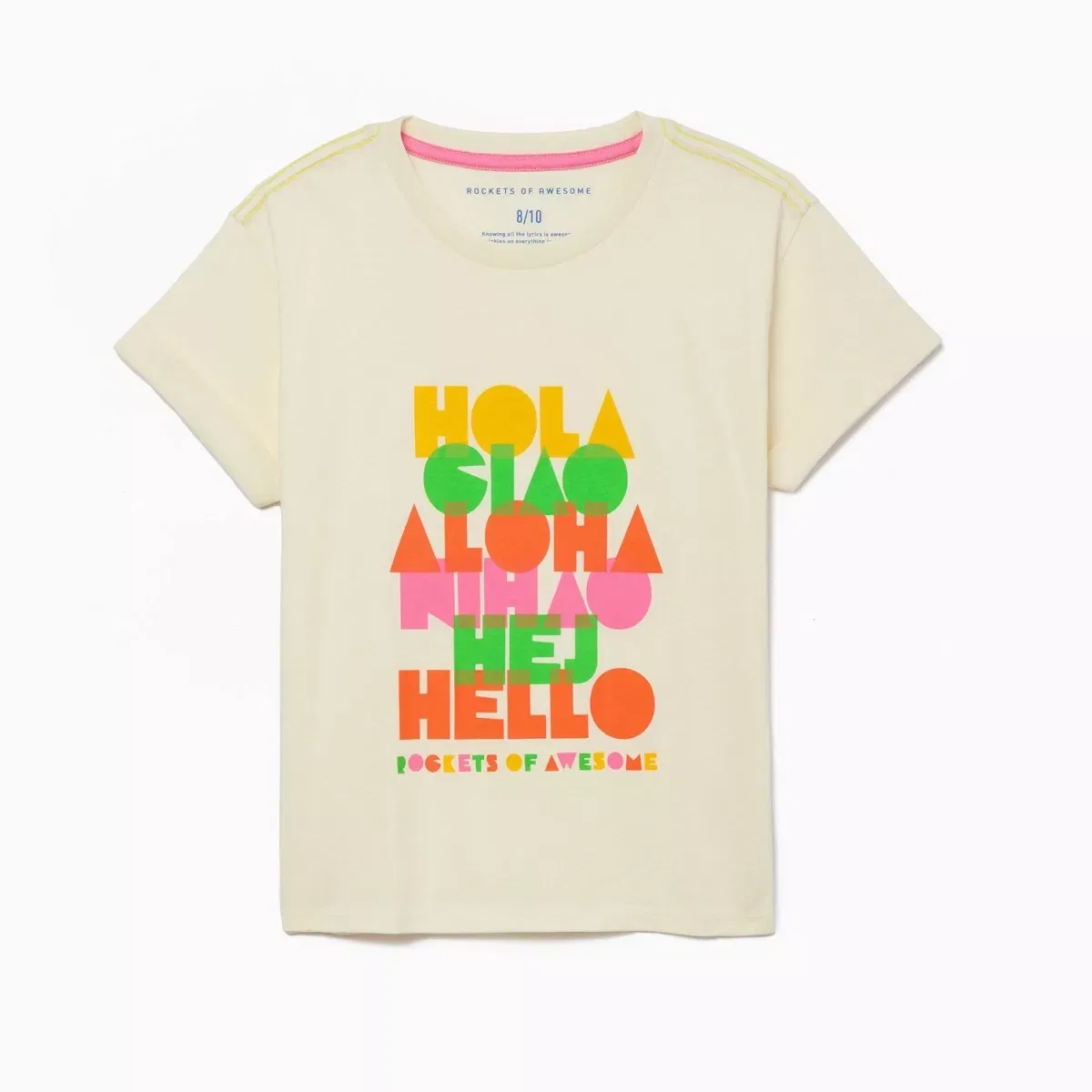 Детская футболка с принтом Hola Rolled Cuff Tee Rockets of Awesome, Multi