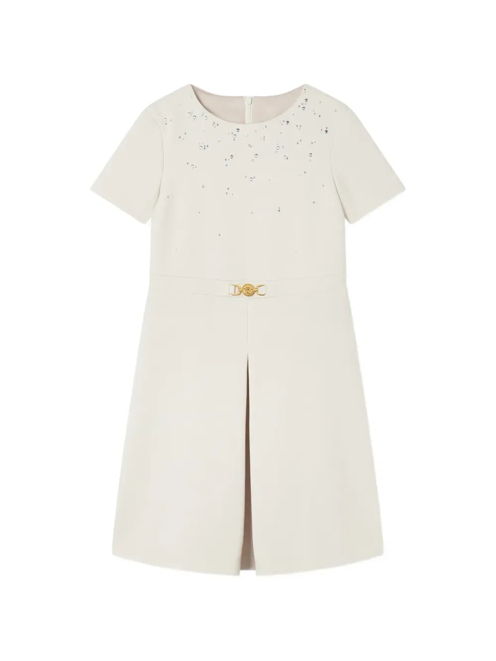 Платье из миланского трикотажа с отделкой Versace Kids, белый