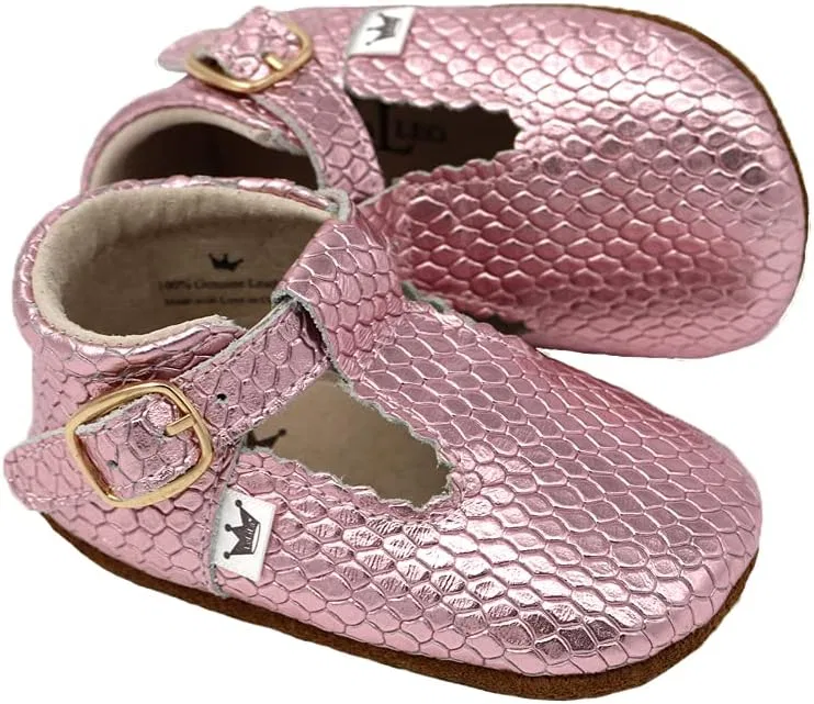 Детские туфли Мэри Джейн с ремешком Liv & Leo, Pink Metallic — фото 2