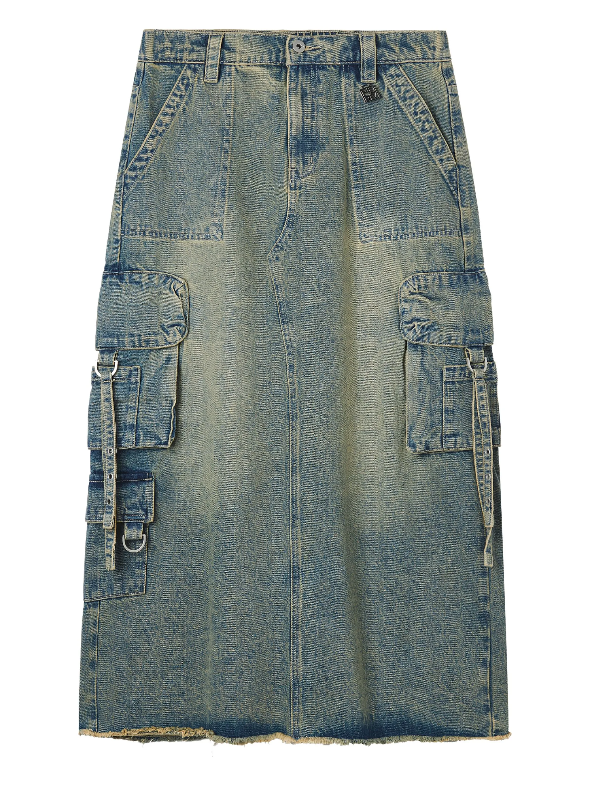 

Юбка миди с карманами карго Musium Div., синий