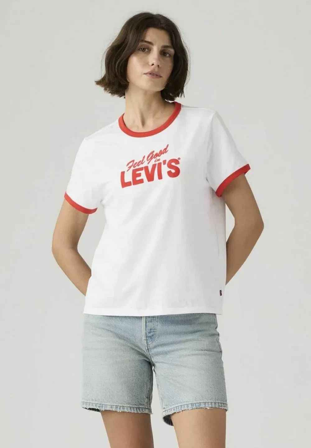 Футболка Donna Levis 005H2-0006 Gr, любимая, поднимающая настроение - футболка с принтом Levi'S, Bianco