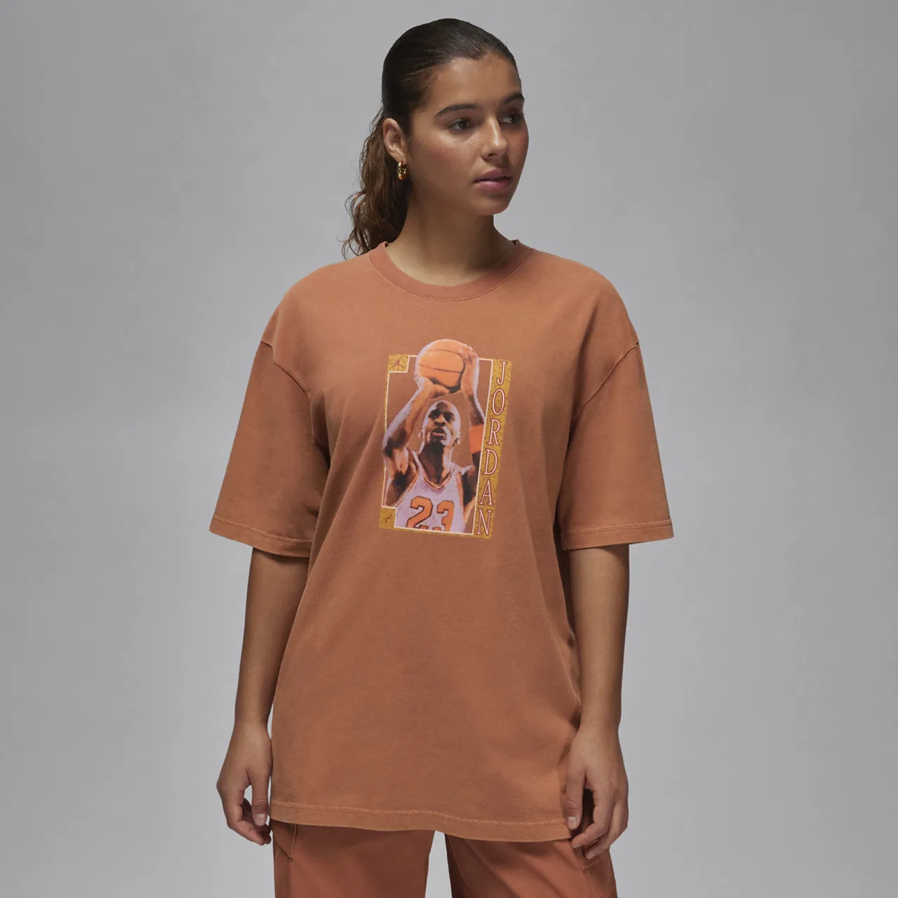 Футболка женская оверсайз Graphic Jordan, цвет Dusty Peach/Dune Red