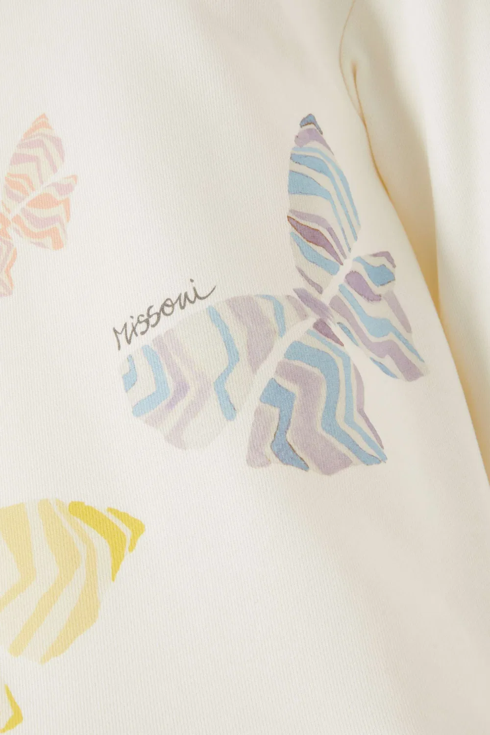 Платье из футера с принтом бабочек Missoni, белый — фото 3
