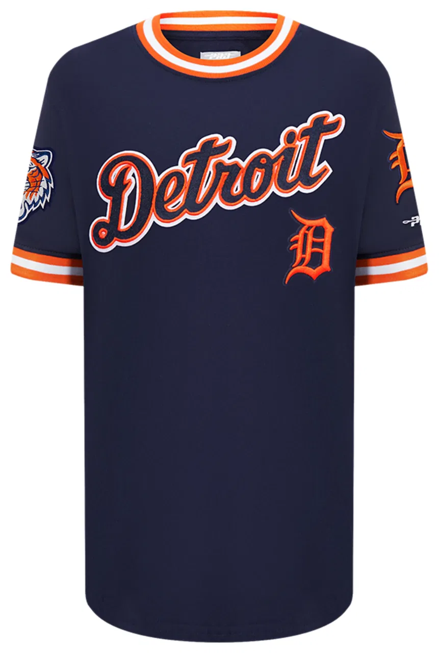 Футболка для мальчиков Classic Ss Striped Rib Detroit Tigers Pro Standard, цвет Midnight Navy/Orange