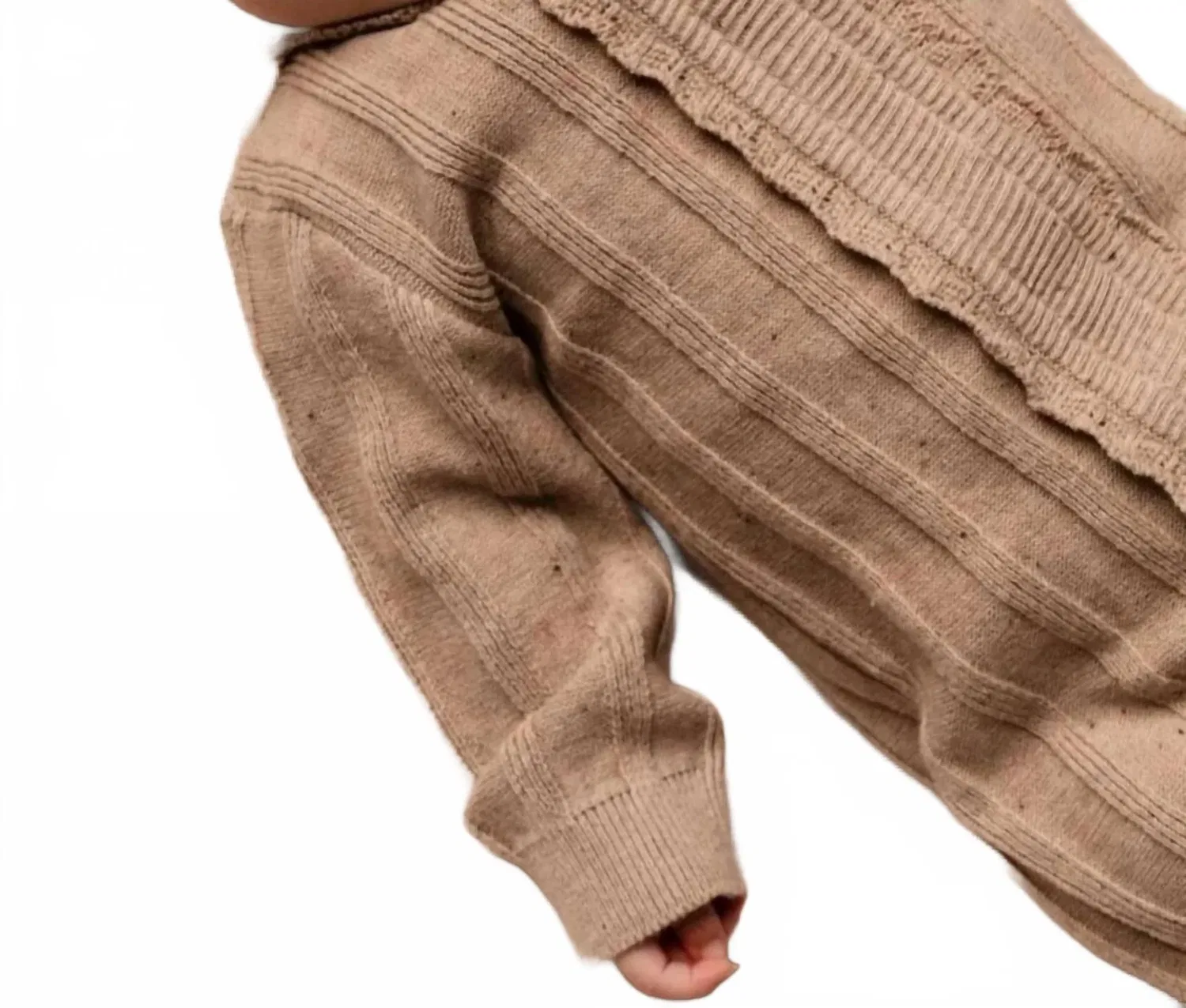 Детский вязаный комбинезон-боди с оборками Cotes Knitted Coverall Baje Studio, Peach Almond — фото 4