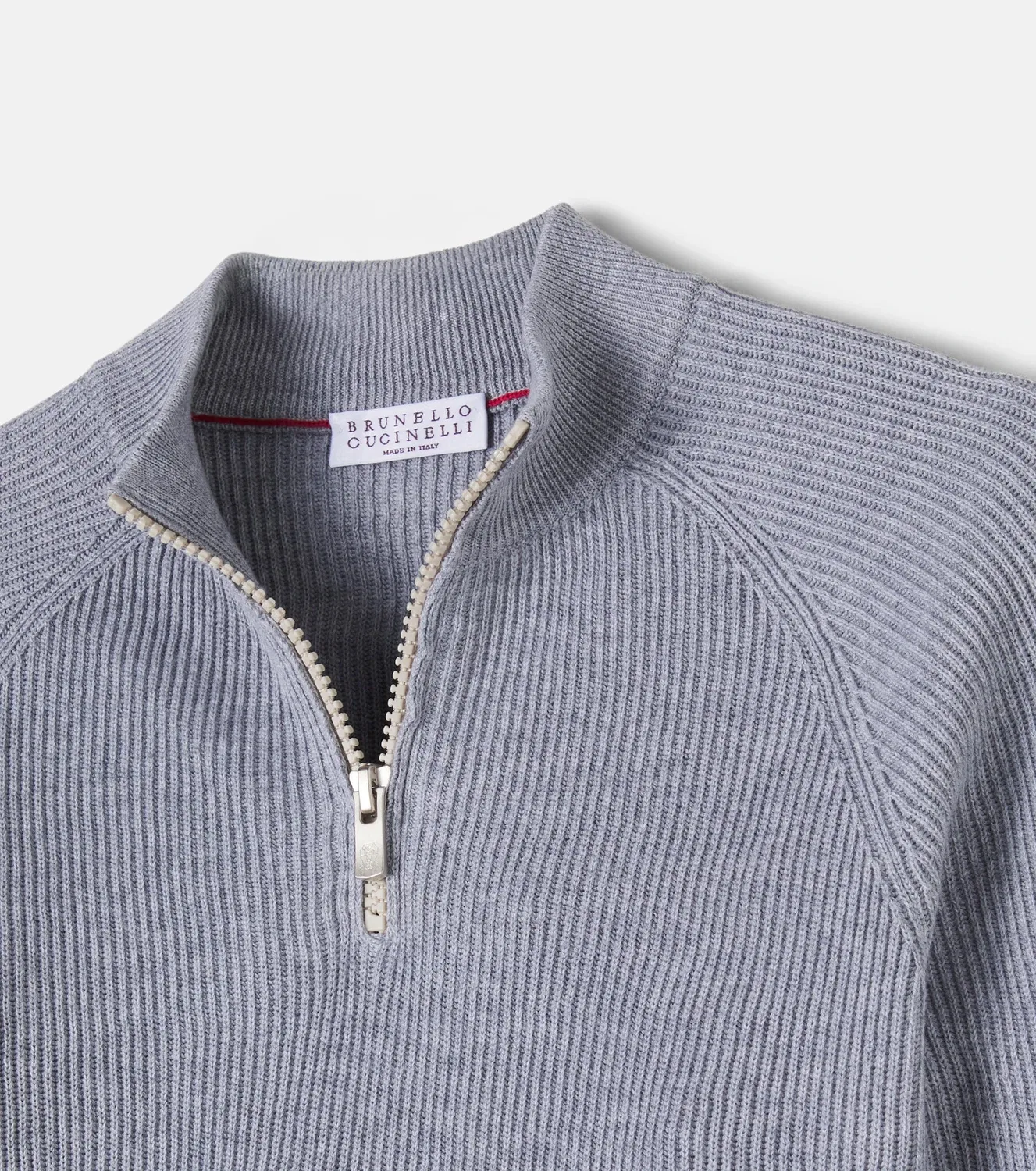 Свитшот с частичной молнией Brunello Cucinelli Kids, серый — фото 4