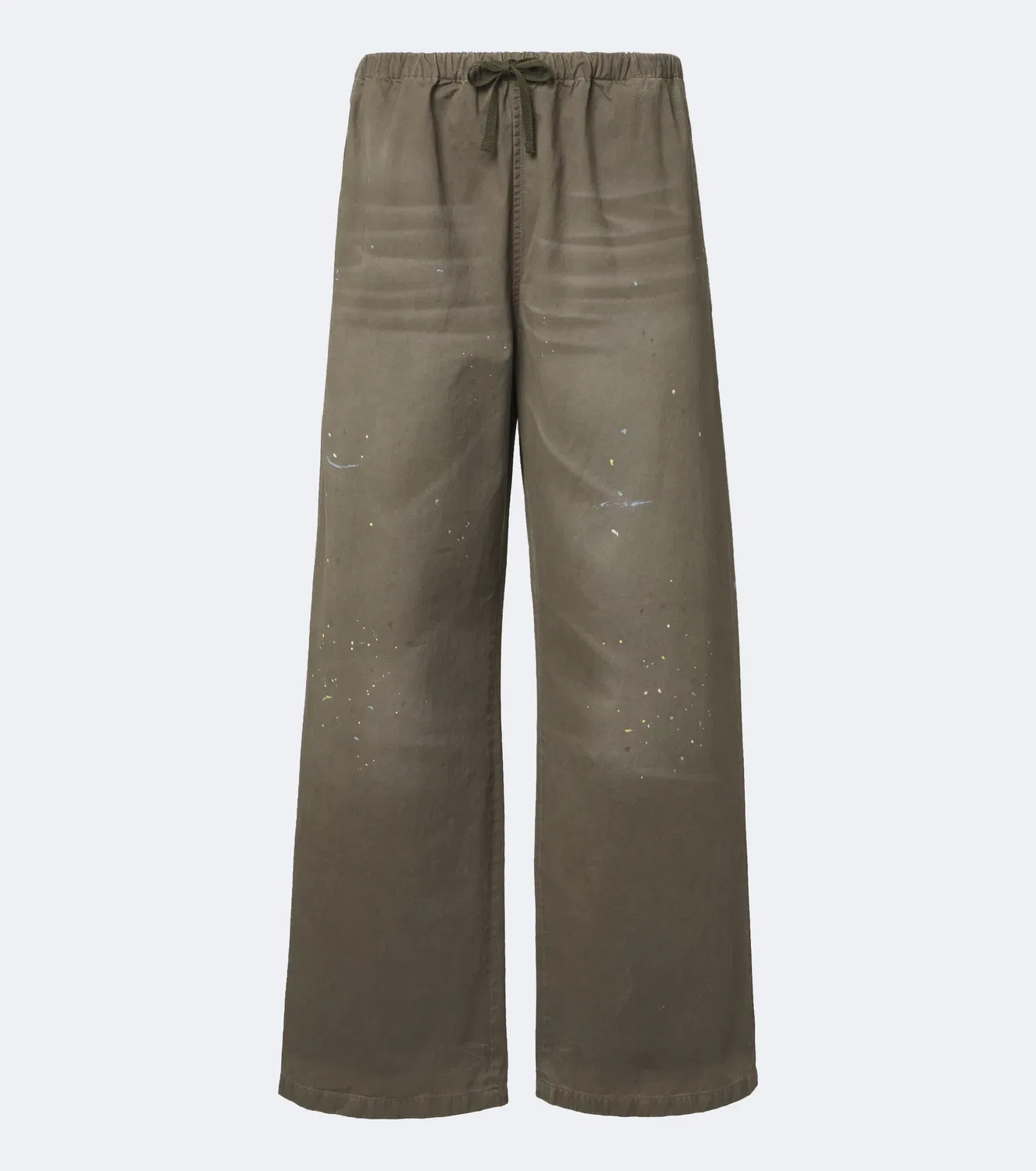 Прямые брюки из хлопкового твила Acne Studios, зеленый