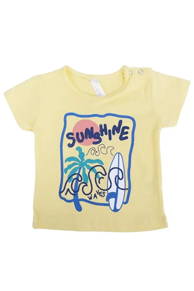 Детская футболка для девочек с принтом Sunshine patterned t-shirt Bebelop, Yellow